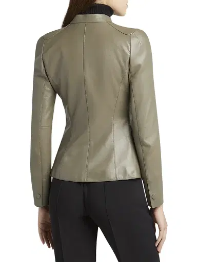 Giorgio Armani Women's Leather Tailored Jacket | Thumbnail 4 Giorgio Armani Women's Leather Tailored Jacket | Thumbnail 4