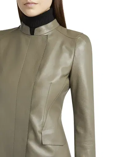 Giorgio Armani Women's Leather Tailored Jacket | Thumbnail 5 Giorgio Armani Women's Leather Tailored Jacket | Thumbnail 5