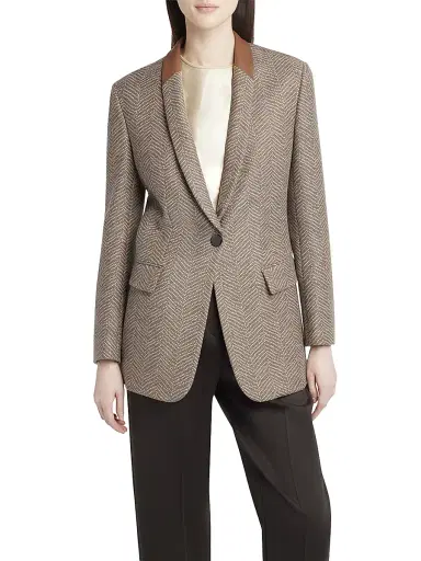 Giorgio Armani Women's Wool-Cashmere Single-Breasted Blazer | Thumbnail 3