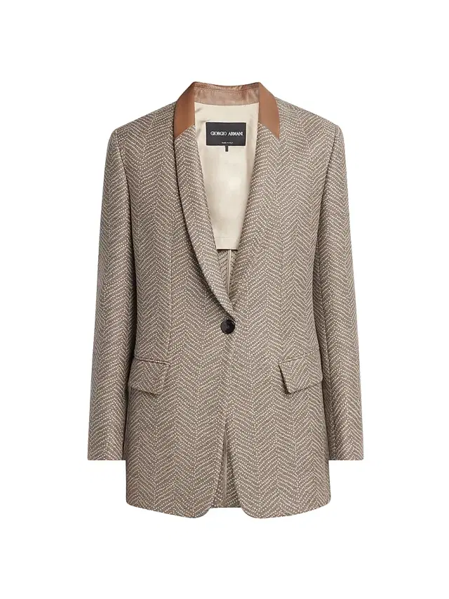 Women's Wool-Cashmere Single-Breasted Blazer - Walnut