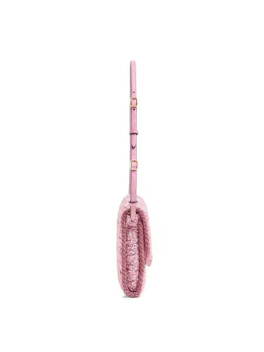 Valentino Garavani Women's Devain Small Shoulder Bag in Cloqué Jacquard Fabric - Pink | Thumbnail 5 Valentino Garavani Women's Devain Small Shoulder Bag in Cloqué Jacquard Fabric - Pink | Thumbnail 5