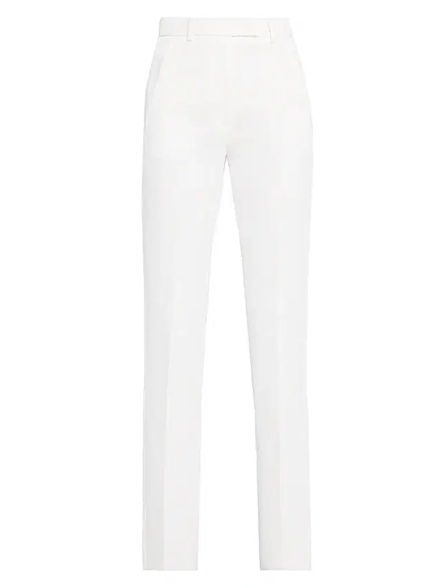 Women's Waffle Slim-Fit Crop Trousers - White