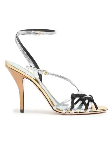 Valentino Garavani Women's Nodine 100MM Sandals in Laminated Nappa | Thumbnail 1 Valentino Garavani Women's Nodine 100MM Sandals in Laminated Nappa | Thumbnail 1
