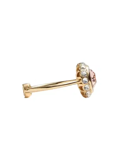 Valentino Garavani Women's VLogo Signature Ring in Metal, Enamel and Crystals - Gold Pink | Thumbnail 3 Valentino Garavani Women's VLogo Signature Ring in Metal, Enamel and Crystals - Gold Pink | Thumbnail 3