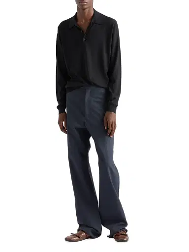 Prada Men's Cashmere and Silk Polo Shirt - Grey | Thumbnail 15 Prada Men's Cashmere and Silk Polo Shirt - Grey | Thumbnail 15