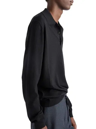 Prada Men's Cashmere and Silk Polo Shirt - Grey | Thumbnail 17 Prada Men's Cashmere and Silk Polo Shirt - Grey | Thumbnail 17