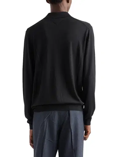 Prada Men's Cashmere and Silk Polo Shirt - Grey | Thumbnail 18 Prada Men's Cashmere and Silk Polo Shirt - Grey | Thumbnail 18