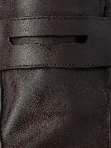 Prada Men's Shuffle Antiqued Leather Loafers - Brown - Size 10 | Thumbnail 4 Prada Men's Shuffle Antiqued Leather Loafers - Brown - Size 10 | Thumbnail 4