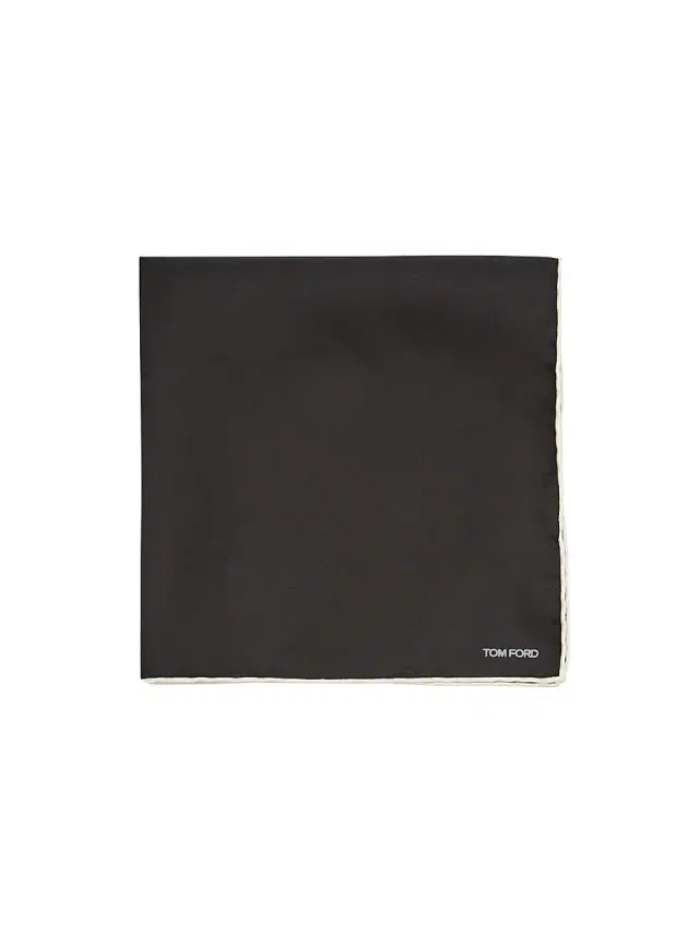 Tom Ford Men's Logo Silk Pocket Square - Black