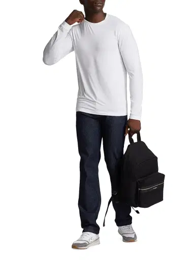Giorgio Armani Men's Stretch Long-Sleeve Shirt - White - Size 46 | Thumbnail 2
