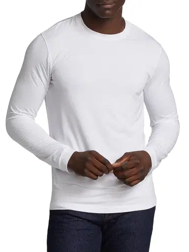 Giorgio Armani Men's Stretch Long-Sleeve Shirt - White - Size 46 | Thumbnail 3