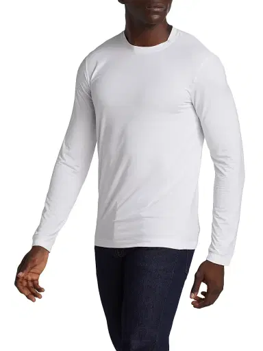Giorgio Armani Men's Stretch Long-Sleeve Shirt - White - Size 46 | Thumbnail 4