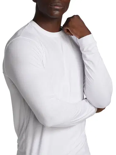 Giorgio Armani Men's Stretch Long-Sleeve Shirt - White - Size 46 | Thumbnail 6