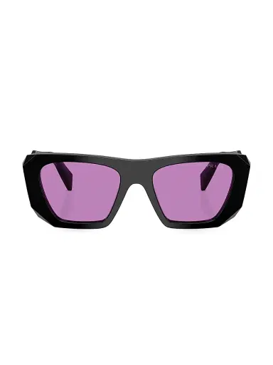 Prada Women's PR B18S Acetate 53MM Square Sunglasses - Black Purple | Thumbnail 2