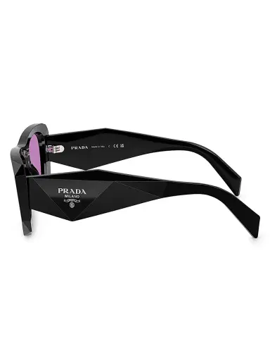 Prada Women's PR B18S Acetate 53MM Square Sunglasses - Black Purple | Thumbnail 3
