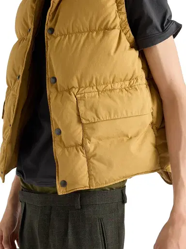 Prada Men's Cotton Down Vest - Beige Khaki | Thumbnail 4 Prada Men's Cotton Down Vest - Beige Khaki | Thumbnail 4