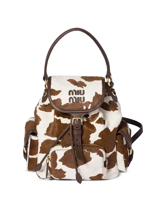 Miu Miu Women's Calf Hair Backpack - White Brown