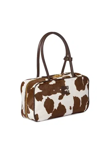 Miu Miu Women's Beau Calf Hair Shoulder Bag - White Brown | Thumbnail 2 Miu Miu Women's Beau Calf Hair Shoulder Bag - White Brown | Thumbnail 2