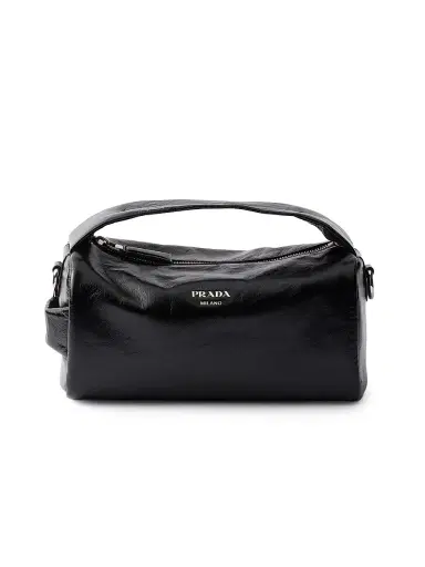 Prada Men's Leather Shoulder Bag - Black | Thumbnail 1