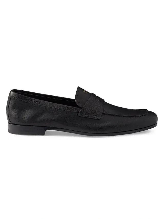 Men's Leather Loafers - Black