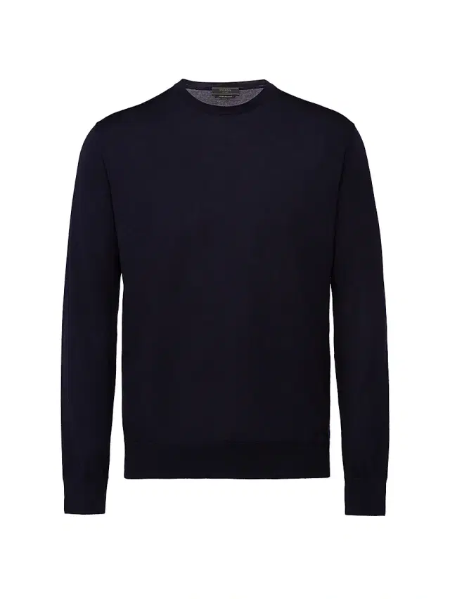 Men's Superfine Wool Crewneck Sweater - Blue