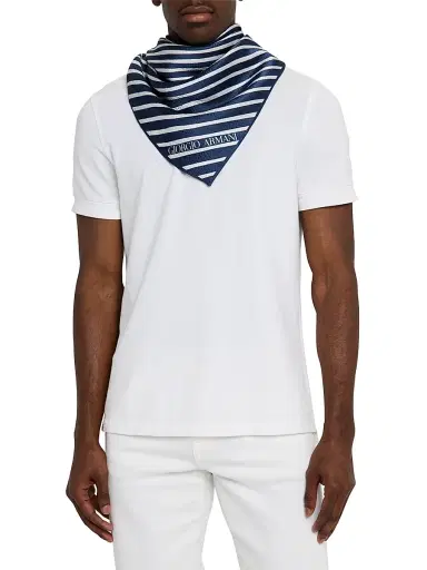 Giorgio Armani Men's Striped Silk Neck Scarf | Thumbnail 2