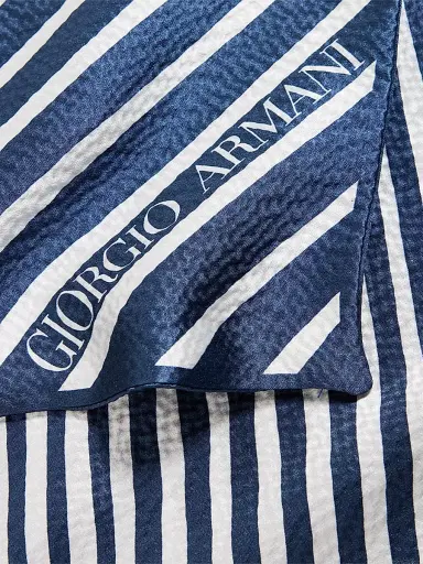 Giorgio Armani Men's Striped Silk Neck Scarf | Thumbnail 4