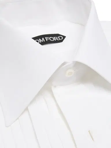 Tom Ford Men's Plissé Cotton Dress Shirt | Thumbnail 2