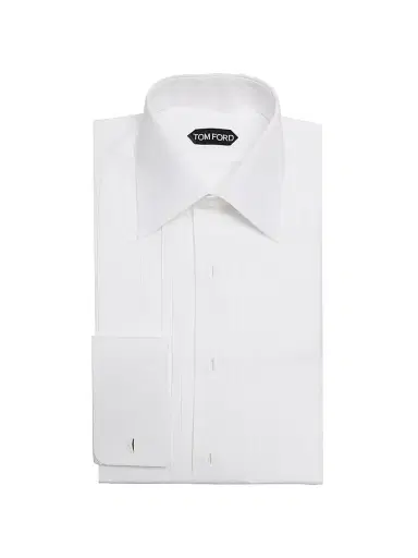 Tom Ford Men's Plissé Cotton Dress Shirt | Thumbnail 1