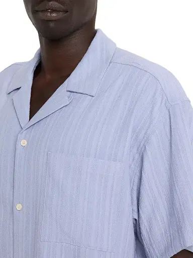 Scotch & Soda Men's Textured Striped Chest-Pocket Short-Sleeve Shirt - Lavender | Thumbnail 5 Scotch & Soda Men's Textured Striped Chest-Pocket Short-Sleeve Shirt - Lavender | Thumbnail 5