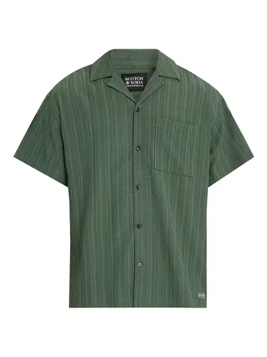 Scotch & Soda Men's Textured Striped Chest-Pocket Short-Sleeve Shirt - Lavender | Thumbnail 6 Scotch & Soda Men's Textured Striped Chest-Pocket Short-Sleeve Shirt - Lavender | Thumbnail 6