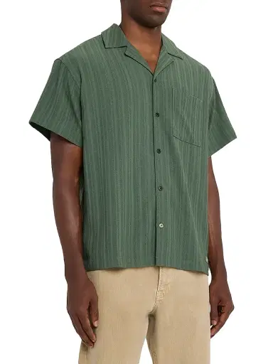 Scotch & Soda Men's Textured Striped Chest-Pocket Short-Sleeve Shirt - Lavender | Thumbnail 8 Scotch & Soda Men's Textured Striped Chest-Pocket Short-Sleeve Shirt - Lavender | Thumbnail 8