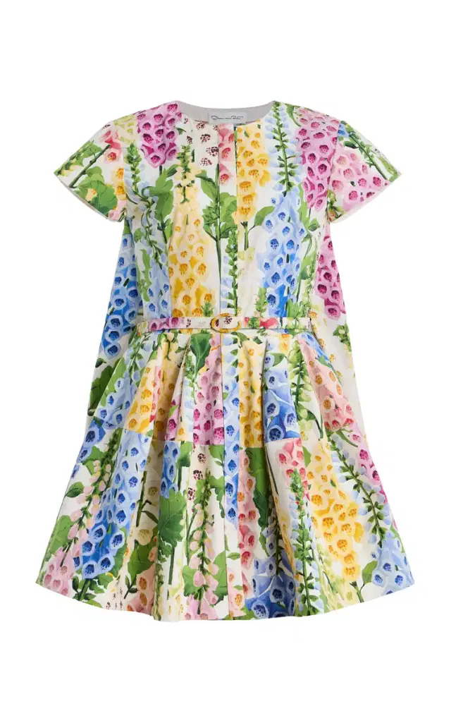 Foxglove-Printed Cotton-Poplin Mini Dress