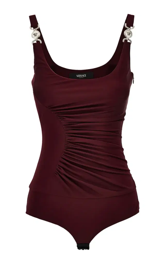 Versace Ruched Jersey Bodysuit