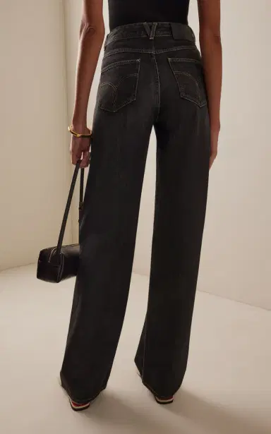 Versace Studded Stone-Washed High-Rise Straight-Leg Jeans | Thumbnail 4