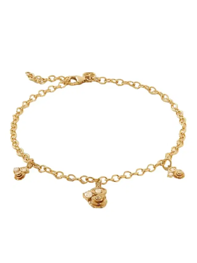Marquise Eye Rose 14-karat Gold Diamond Anklet