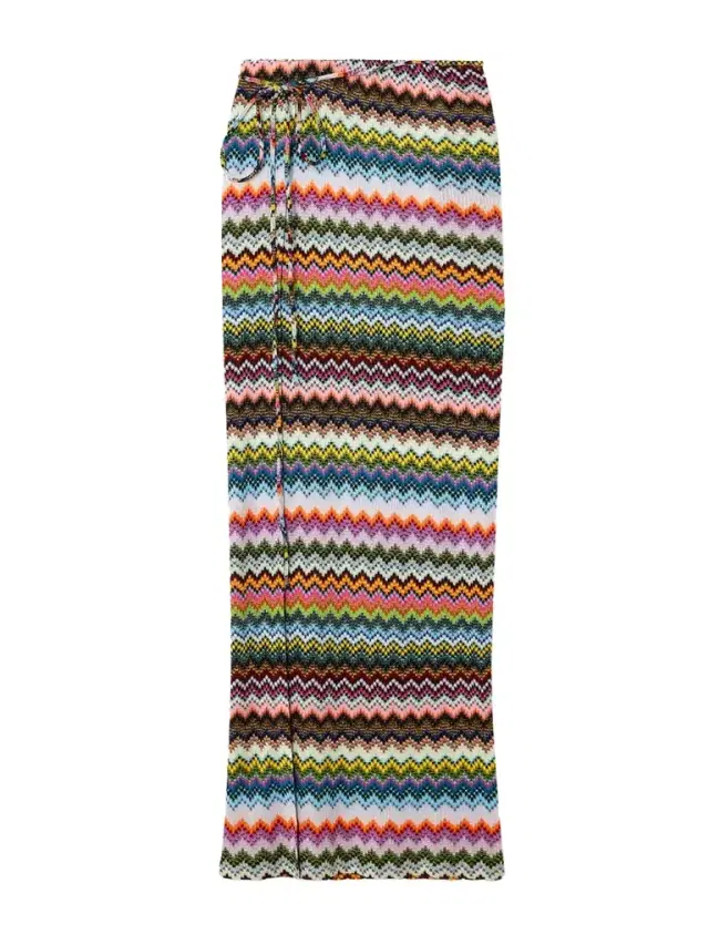 Missoni Mare Striped Metallic Crochet-knit Maxi Wrap Skirt