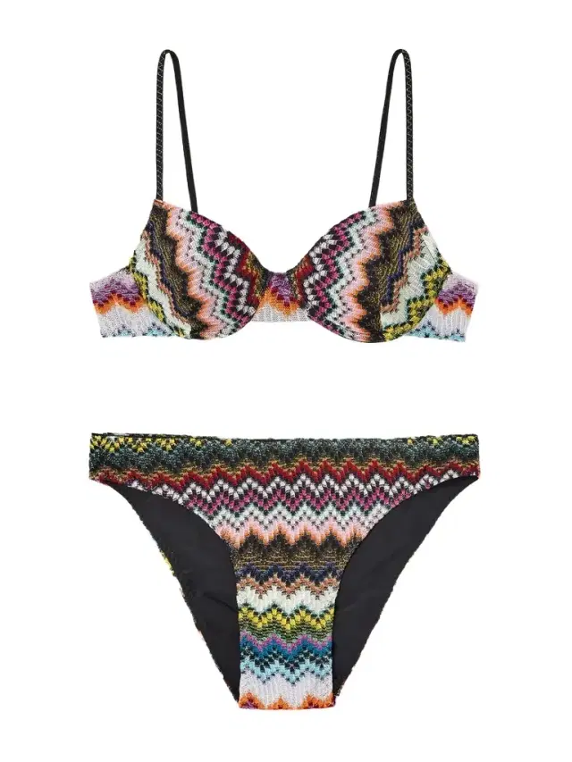 Missoni Mare Metallic Striped Crochet-knit Bikini