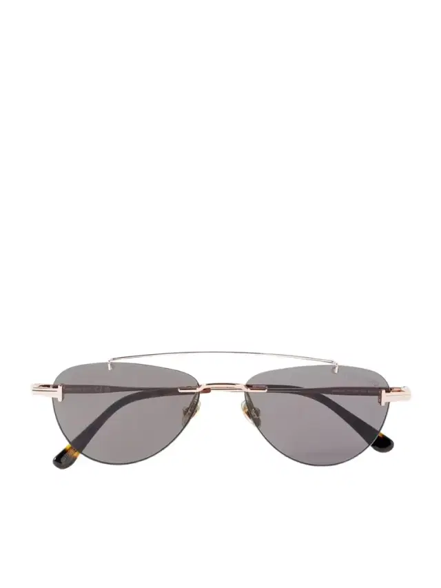 Astor Rimless Aviator-style Rose Gold-tone Sunglasses