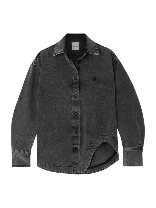 Eliza Asymmetric Embroidered Denim Shirt