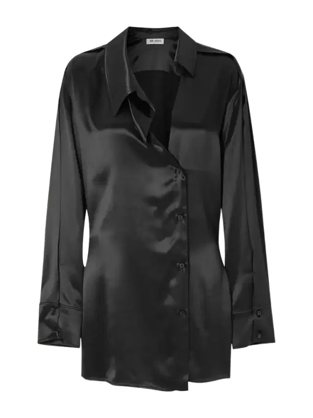 Asymmetric Satin Mini Dress