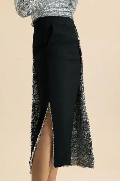 Rabanne Shimmer Draped Midi Skirt | Thumbnail 3 Rabanne Shimmer Draped Midi Skirt | Thumbnail 3