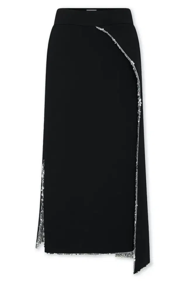 Rabanne Shimmer Draped Midi Skirt