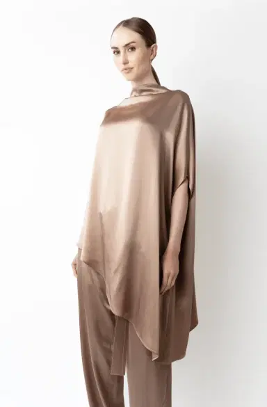LAPOINTE Satin Asymmetric Cape Top | Thumbnail 3 LAPOINTE Satin Asymmetric Cape Top | Thumbnail 3