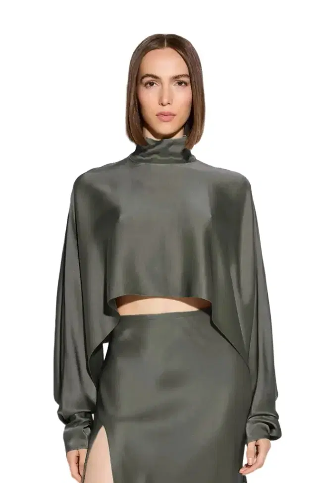 LAPOINTE Satin Caftan Top