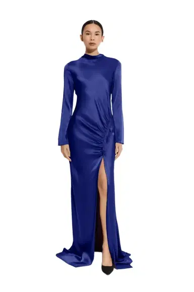 Lapointe Satin Tab Gown | Thumbnail 1 Lapointe Satin Tab Gown | Thumbnail 1
