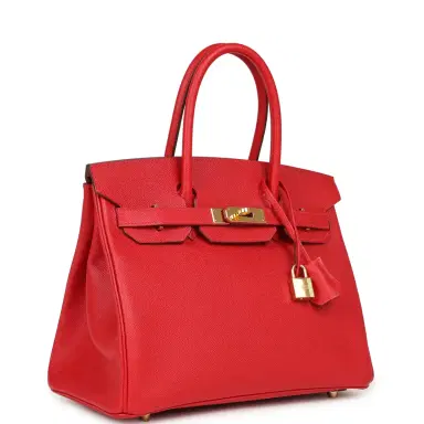 HERMÈS Pre-owned Hermes Birkin 30 Rouge Casaque Epsom Gold Hardware | Thumbnail 2
