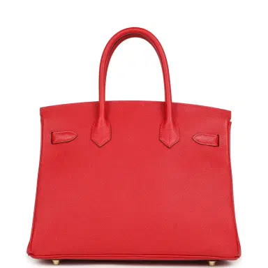 HERMÈS Pre-owned Hermes Birkin 30 Rouge Casaque Epsom Gold Hardware | Thumbnail 4