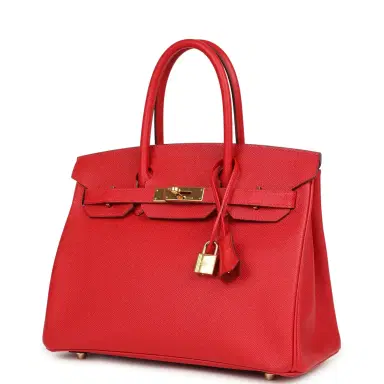 HERMÈS Pre-owned Hermes Birkin 30 Rouge Casaque Epsom Gold Hardware | Thumbnail 5