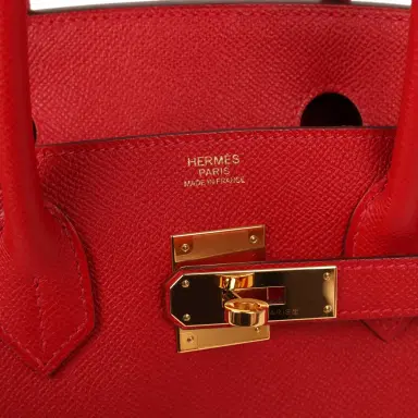HERMÈS Pre-owned Hermes Birkin 30 Rouge Casaque Epsom Gold Hardware | Thumbnail 7
